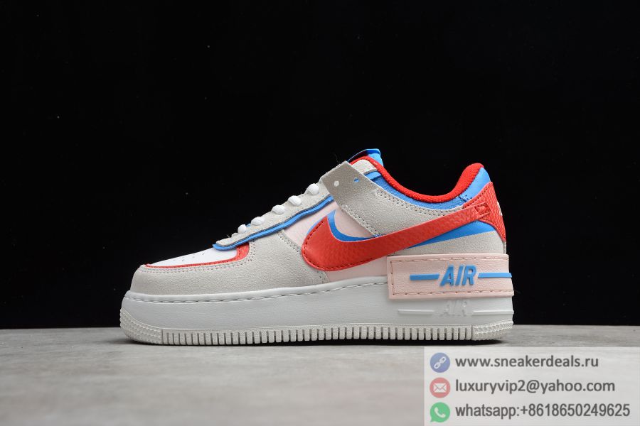 Air Force 1 Shadow Sail University Red Photo Blue CU8591-100 Women Shoes